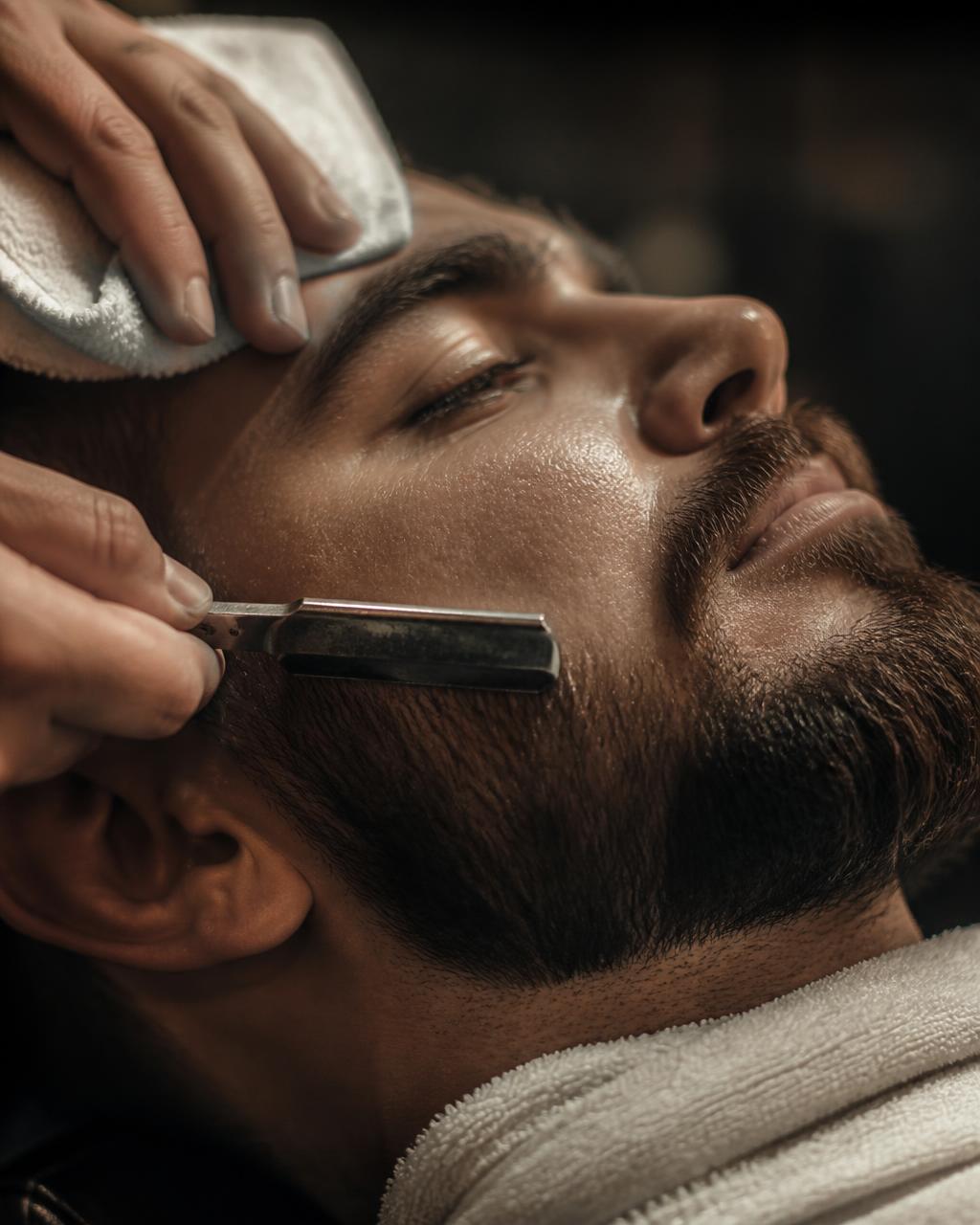 Barba feita com navalha e toalha quente em São José dos Campos